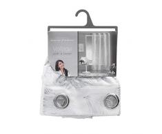 Douceur dIntérieur Tenda con Occhielli, 140 x 240 cm, Stampa Metallizzata, Colore: Bianco/Argento