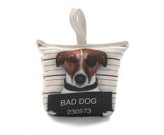 VERSA 21350090 Fermaporta Cane, Tessuto, Marrone, 22 x 10 x 30 cm