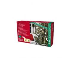Konstsmide 1165-000 / Catena per albero LED slim line 10 piccole candele con supporto ed interruttore / 10 diodi bianco caldo / 4.5V trasformatore da interno/cavo verde