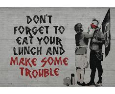 DELESTER 2728 Vexxxl Progettazione Banksy Tipo di Carta da Parati Stradale, Carta da Parati Non Tessuto, Grigio, 4 Pezzi, Composto da 416 x 254 cm