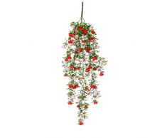Mica Decorations 1021116 Rose haengend â L74 cm pianta artificiale, plastica, rosa/rosso, 74 x 14 x 14 cm