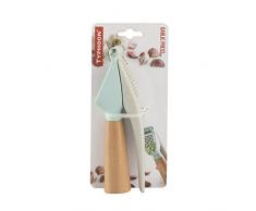 Typhoon Solutions Spremiaglio con Manico in Legno di faggio, in Acciaio Inox, Grigio, faggio, Blu, 4.5Â x 4.5Â x 16.8Â cm