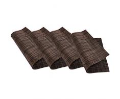 Venilia Set Black Tessuto Melange Nero, Tavola, Vinile, Tovaglietta per Sala da Pranzo, 4 Pezzi, 30 x 450 cm, 59030, 30 x 45 cm