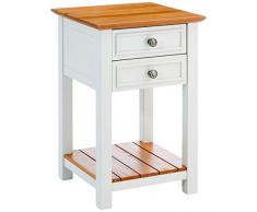 Greenhurst Broadway End Table with 2 Drawers Tavolino, Acacia, Colore: Bianco Sporco e Marrone, taglia unica