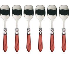 Bugatti ALC3M N4218 Aladdin - 6 Pezzi Posate Cucchiaio Gelato, Acciaio Inox/plastica (ABS), Borgogna, 21 x 18 x 3 cm