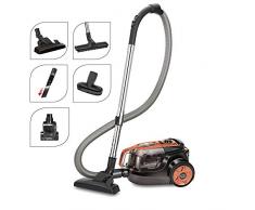 PM Company MPM MOD-25 Aspirapolvere Senza Sacchetto Cyclonic, con Accessori, 1,1 Litri, Silenzioso, Facile Pulizia, Cavo 9 Metri, 750 W, Nero/Arancione