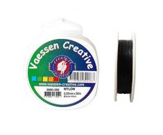 Vaessen Creative Filo di nylon nero 0,25 mm x 50 m, filo in nylon antistrappo, filo in perlon, filo da pesca per fai da te, cucito, infilare perline e appendere oggetti decorativi