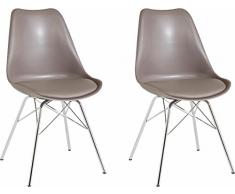 LifeStyleDesign 58886198 Jenny - Sedia in Metallo, 48 x 55 x 85 cm, Colore: Cappuccino