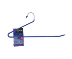 MSV Pavimento in PVC Plus Plastified Pantaloni Appendiabiti in Metallo Cromato, Colore: Blu