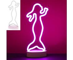 Lesser & Pavey - Lampada al neon a forma di sirena, colore: Rosa