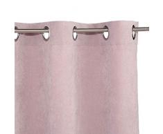 Homemaison Tenda con Leggero Aspetto camoscio a Occhielli, Poliestere, Rosa, 260 x 140 cm