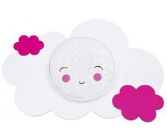 Elobra bambini Lampada di Star Light effetto LED soffitto lampada per bambini, colorazione regolazione bar, Legno, Bianco, Rosa, 75Â x 50Â x 10Â cm