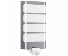 Steinel Lampada per esterni L 244Â LED, lampada da parete, lampada a sensore, Plastica Resistente Ai Raggi Uv Con Cornice In Acciaio Inox, 7.5Â W, Acciaio Inossidabile