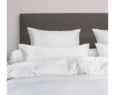 HnL Bedlinnen Heckett Lane Biancheria da Letto, 100% Cotone makò Satinato, Tinta Unita, Puntini, 200 x 200 (80 x 80), Bianco