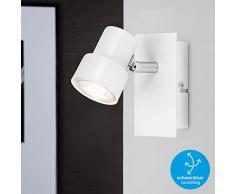 Briloner Leuchten Faretto da Parete a LED, 1 Luce, Girevole, 1 x GU10, 5 Watt, 460 Lumen, 3.000 Kelvin, Bianco 5 W