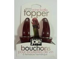 Joie - Set da 12 sigilli adattabili per Bottiglie di Vino, Colore: Rosso/Nero