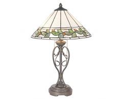 LumiLamp 5LL-5860 - Lampada da Tavolo Art Deco Tiffany, Ã 40 x 62 cm, E27 Max. 2 x 60 Watt Vetro colorato Decorativo Stile Tiffany.