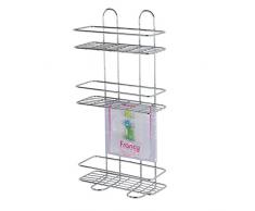 FERIDRAS Francy Mensola Angolare, 3 Ripiani, Cromo, 22x22x53 cm