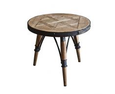 Rituali Domestici Mastrociliegia Rotondo Tavolo in Legno con Profilo in Metallo, Porcellana, Legno, 50Â x 46Â x 0.1Â cm