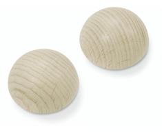 KNORR prandell - Mezza sfera in legno, 30 mm, 4 pezzi