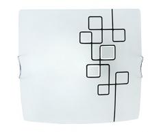 Tosel 40247 - Plafoniera in acciaio e vetro, 60 W E27 Ser.noir