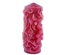 Magic Candle World Candles 3d motivo floreale Candela Di Paraffina, Cera, Fucsia, 8Â x 8Â x 24Â cm