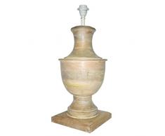 Better & Best 0053698 - Lampada da tavolo a forma di coppa grande in legno naturale con base quadrata