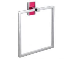 Homexpert MSV 141460 Alba Anello Portasciugamani in Zinco Cromato, Argento, 20 x 2,6 x 22,5 cm