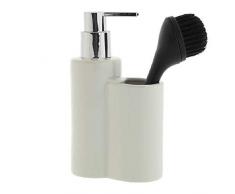 Dcasa Dispenser di Sapone e Sapone per Bagno, Accessori per Vasca da Bagno, Decorazione per la casa, Unisex, per Adulti, Bianco (Bianco), Unico