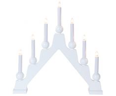 Finestra Stella LampadarioEmma, 7-fiamma, materiali di legno, scatola a quattro colori, 45 x 45 cm, bianco 228-08