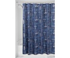 InterDesign 60220EU Sailboat Tenda Doccia, Tessuto, Blu, 100x100x100 cm