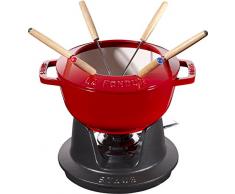 Staub 40511 – 974 – 0, servizio per fonduta in ferro fuso, 24,3 cm x 18,7 cm x 10 cm