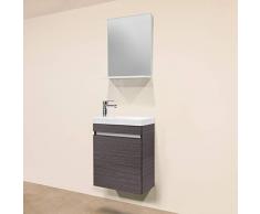 Sanotechnik Nora - Set di mobili da Bagno, 3 Pezzi, Legno, Rovere Argento, 25 x 48 x 60 cm