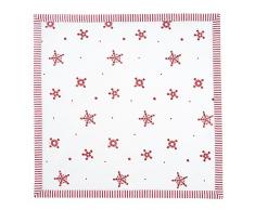 Clayre & Eef BOW43 tovaglioli Rosso/Bianco Cuore 100% Cotone Stile Rustico/Romantico (6) 40 x 40 cm