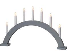Star - Candelabro da finestra in legno, colore: Bianco/Grigio
