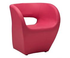 Premier Housewares 2403503 Aldo Sedia, Effetto Pelle, Fucsia