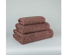 Natural History Gifts Set Telo Bagno 3 Pz. 400 G Marrone 30 x 50 cm + 50 x 100 cm + 100 x 150 cm