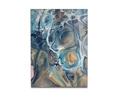 Giallo Bus 3185 Quadro Su Vetro Acrilico Plexiglass, Design Astratto, Stone Cut Color, 70 x 100 cm
