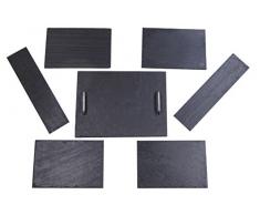 Izasur-Spain Numero 1Â Composizione di Tavolo, Pietra, Nero, 40Â x 30Â x 4.2Â cm, 7Â Pezzi