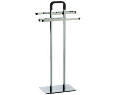 kela 21435 - Portasciugamani Filo in Metallo Cromato con impugnature in Legno Effetto Noce