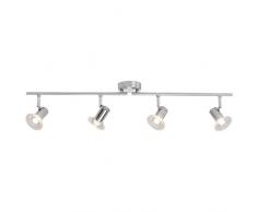 Brilliant g20432/13Â Walk lampada da soffitto con 4Â luci, metallo/plastica, incasso, 4Â W, acciaio
