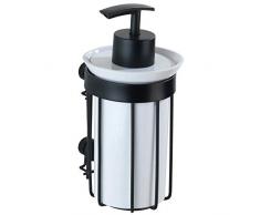 Wenko 23875100 Classic Plus Black - Dispenser per Sapone Liquido, con Protezione antiruggine di Alta qualitÃ , capacitÃ : 0,185 l, in Acciaio, 9 x 16,5 x 8 cm, Colore: Nero