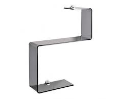 INDA A5783ADL Avenue, Mensola a S, Polimetilmetacrilato, Ottone, Cromo/Smoke, 13 x 36 x 45 cm