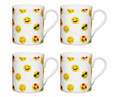 Kitchen Craft Tazza Stampata per Bambini, in Cina, Porcellana, Bianco, 250 ml, Set of 4, 4 unitÃ 