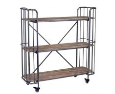 Vacchetti Giuseppe 6444690000 Scaffale Portofino, Vintage 3 Piani, Metallo, Marrone, 106x35x113 cm