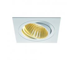 SLV LED soffitto faretto incasso New Tria DL Set, quadrato, lampadina, 2700 K, 30 Grad, con driver, clip piume, bianco 114281