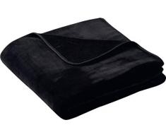 biederlack Pure Soft Black Coperta, Pile, Nero, 150 x 200 cm