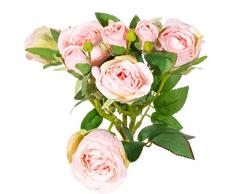 Aufora steli Artificiale Rose Bouquet di Fiori, Rosa, 45