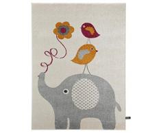 benuta - Tappeto per Bambini Birdies And Elephant, in Fibra Sintetica