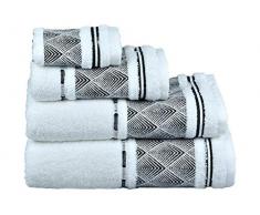 MI CASA - Asciugamano Etnico Flo Lavabo Nero 500 g